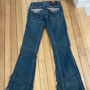 Antik Denim top-stitched bell bottom jeans. Size 25.